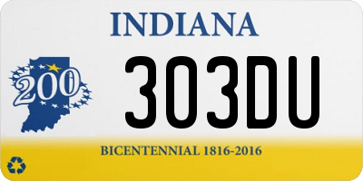 IN license plate 303DU