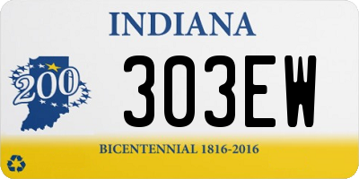 IN license plate 303EW