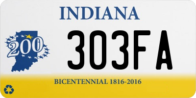 IN license plate 303FA