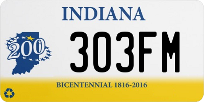 IN license plate 303FM