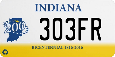 IN license plate 303FR