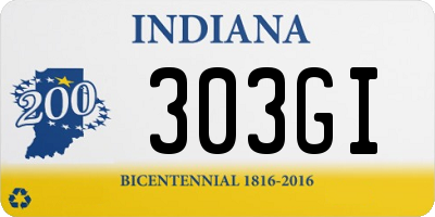 IN license plate 303GI