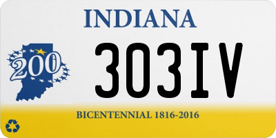 IN license plate 303IV