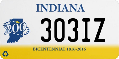 IN license plate 303IZ