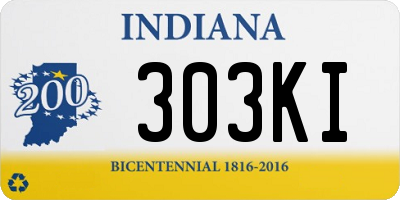 IN license plate 303KI