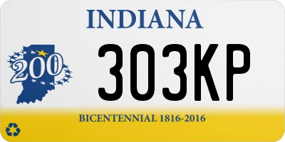 IN license plate 303KP