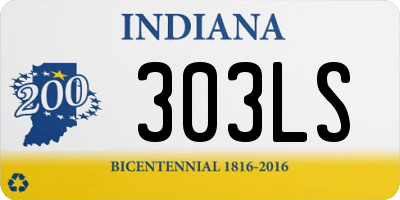 IN license plate 303LS