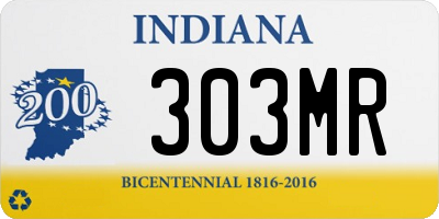 IN license plate 303MR