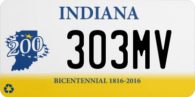 IN license plate 303MV