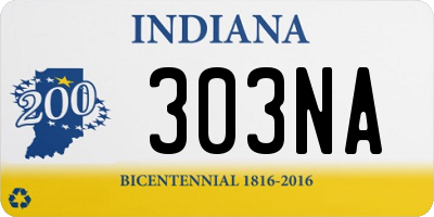 IN license plate 303NA