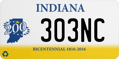 IN license plate 303NC