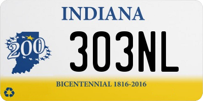 IN license plate 303NL