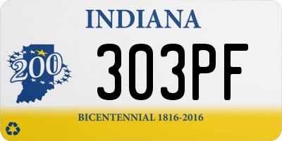 IN license plate 303PF