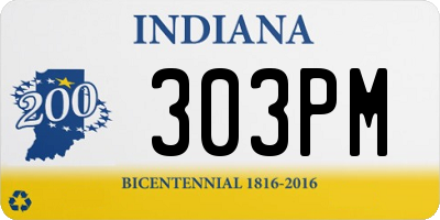 IN license plate 303PM