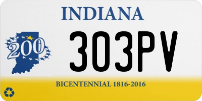 IN license plate 303PV