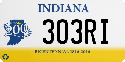 IN license plate 303RI