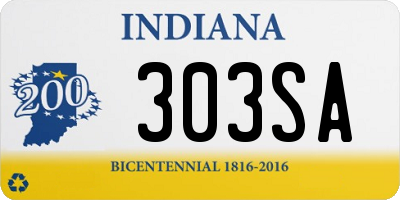 IN license plate 303SA