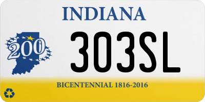 IN license plate 303SL