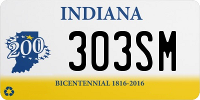 IN license plate 303SM
