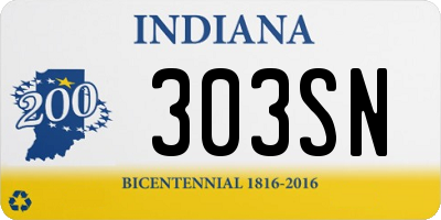 IN license plate 303SN