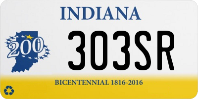 IN license plate 303SR