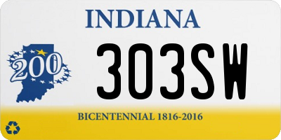 IN license plate 303SW