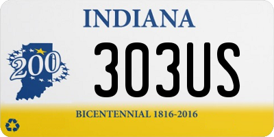 IN license plate 303US