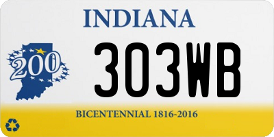 IN license plate 303WB