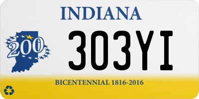 IN license plate 303YI