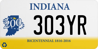 IN license plate 303YR