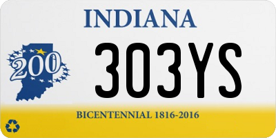 IN license plate 303YS