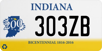 IN license plate 303ZB