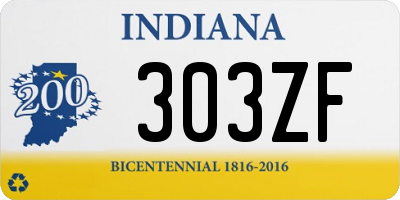 IN license plate 303ZF