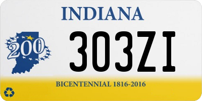 IN license plate 303ZI