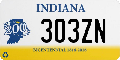 IN license plate 303ZN