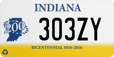 IN license plate 303ZY