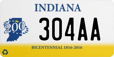 IN license plate 304AA