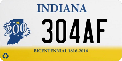 IN license plate 304AF