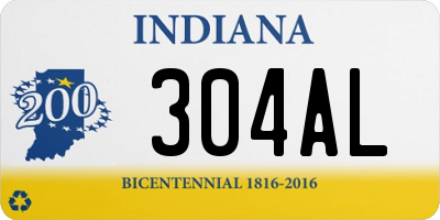 IN license plate 304AL