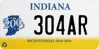 IN license plate 304AR