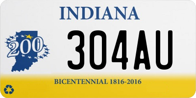 IN license plate 304AU