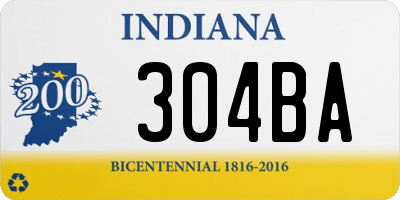 IN license plate 304BA