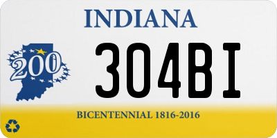 IN license plate 304BI