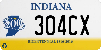 IN license plate 304CX