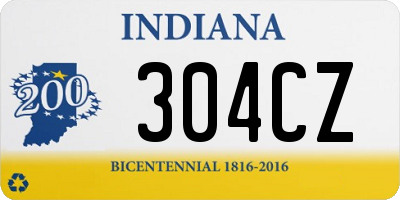IN license plate 304CZ