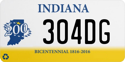 IN license plate 304DG