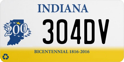 IN license plate 304DV