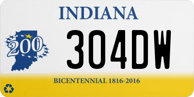 IN license plate 304DW