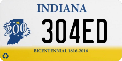 IN license plate 304ED