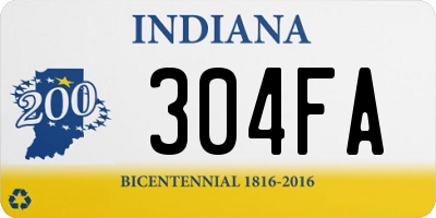IN license plate 304FA